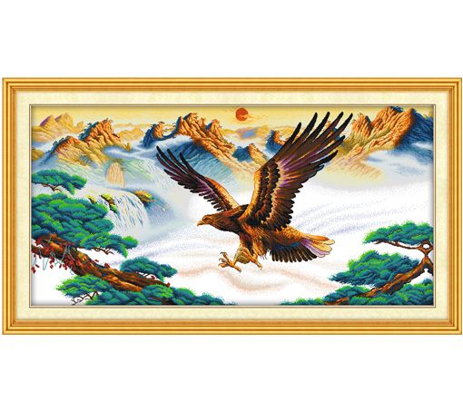 tranh thêu đại bàng vượt đại ngàn